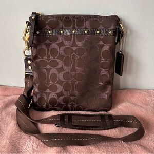 Coach Signature 46841E brown crossbody bag